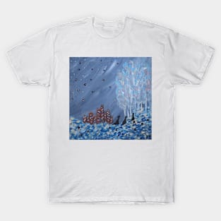 Fantasy Landscape in Blue T-Shirt